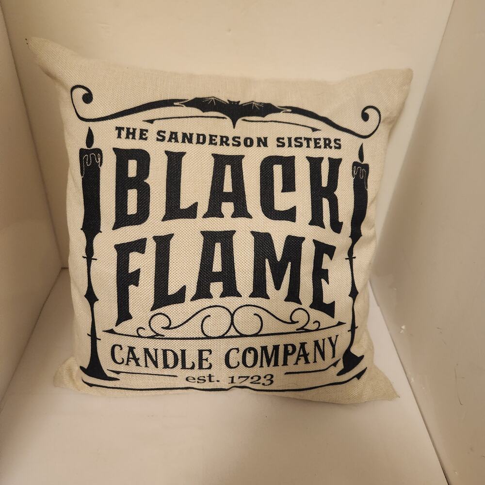 Hocus Pocus Black Flame Sanderson Sister's pillow 15x15